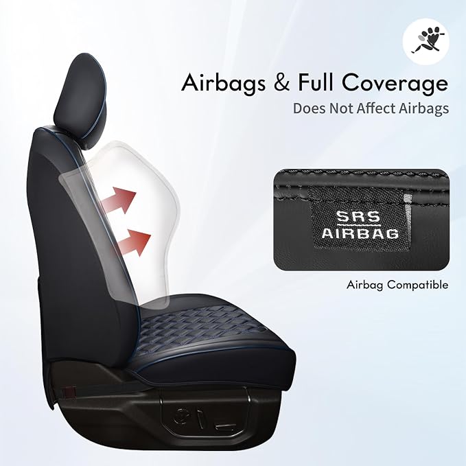 Seat Covers for Multiple Vehicles — Front Seat — Black / Blue