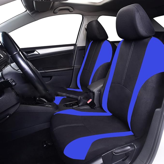 Fabric Car Seat Covers — Full Set — Blue