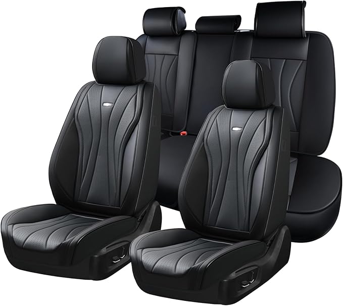 Universal Faux Leather Seat Covers — Full Set — Black