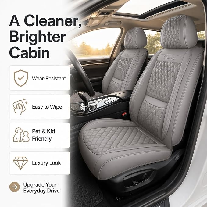 Universal Seat Covers — Front Seat — Gray