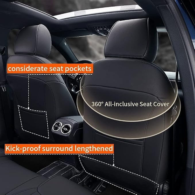 Faux Leather Seat Covers for Mazda3 — Full Set — Black
