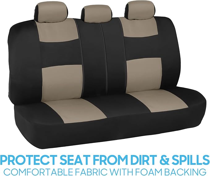 Car Seat Covers — Full Set — Beige / Black