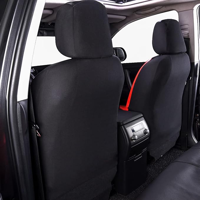 Faux Leather Car Seat Covers — Full Set — Red / Black