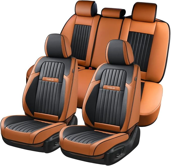 Universal Seat Covers — Full Set — Brown / Black