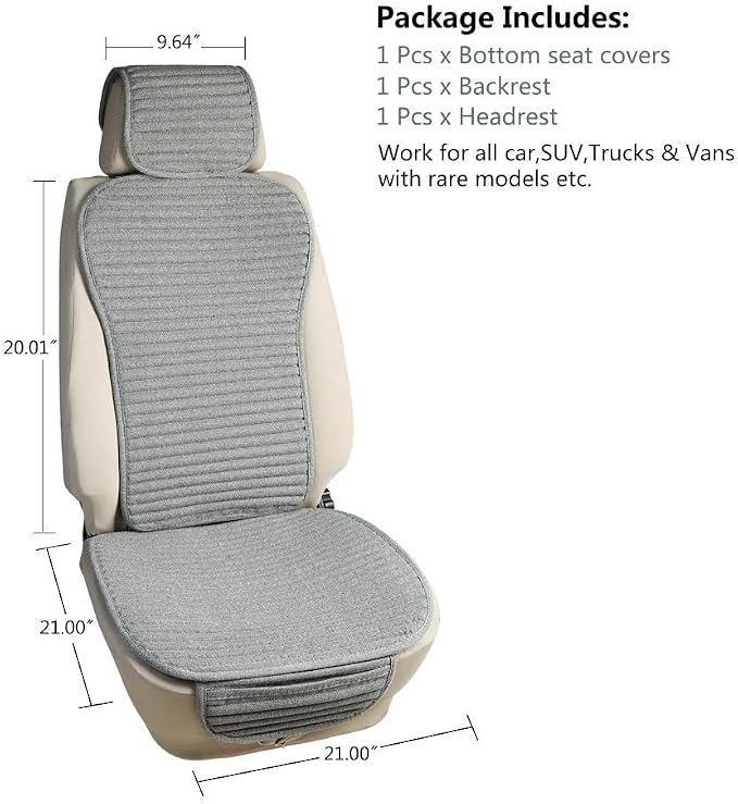 Universal Seat Covers — Front Seat — Gray