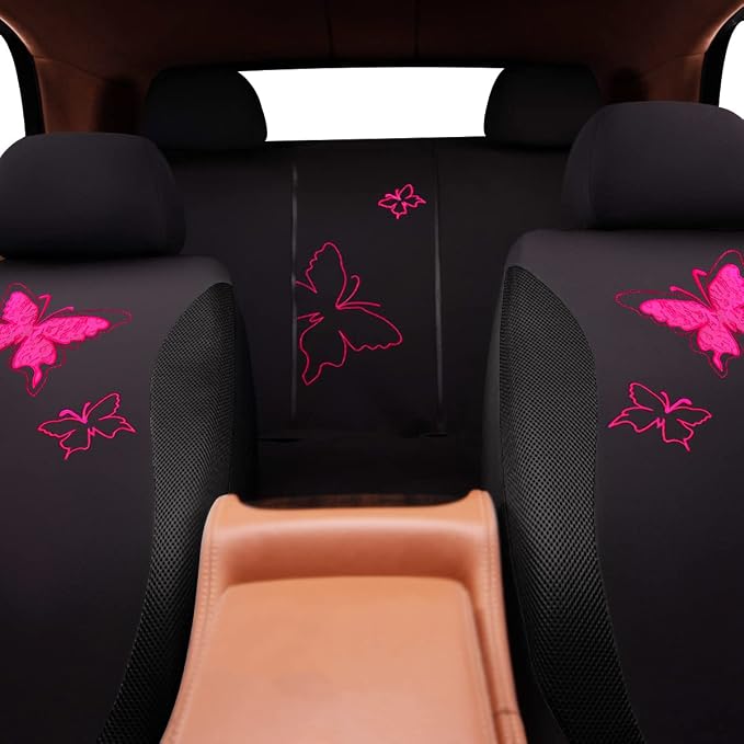 Universal Seat Covers — Full Set — Black / Red