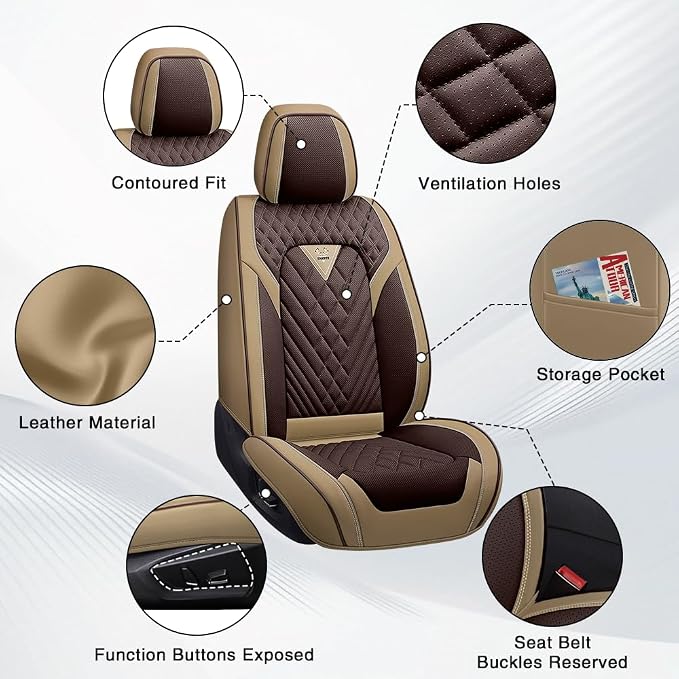Seat Covers for Toyota RAV4 — Full Set — Brown / Beige