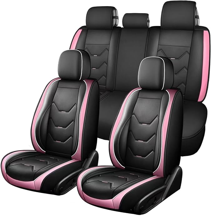 Car Seat Covers — Full Set — Pink / Black