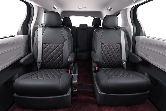 Seat Covers for Toyota Sienna — Full Set — Black / Red