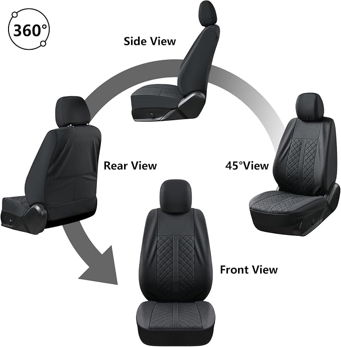 Seat Covers for Toyota Tacoma — Front Seat — Black