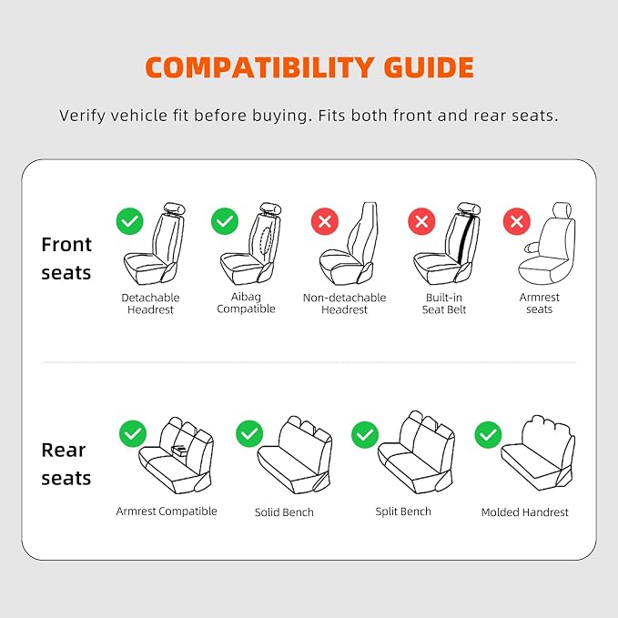 Universal Seat Covers — Full Set — Brown