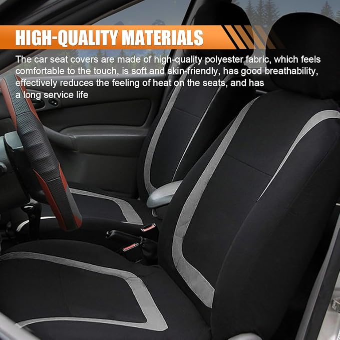 Universal Seat Covers — Front Seat — Black / Gray