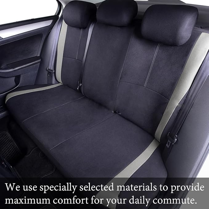 Universal Fabric Seat Covers — Full Set — Gray