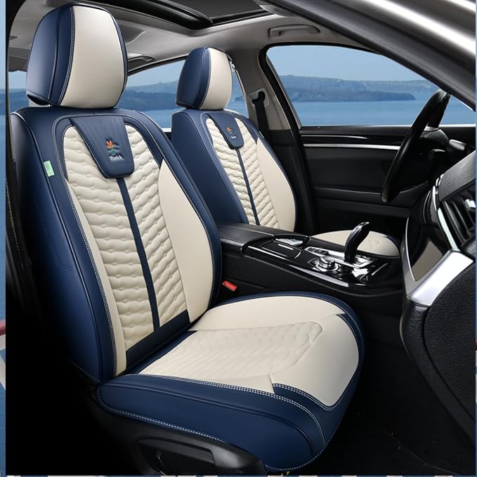 Universal Seat Covers — Full Set — Blue / White