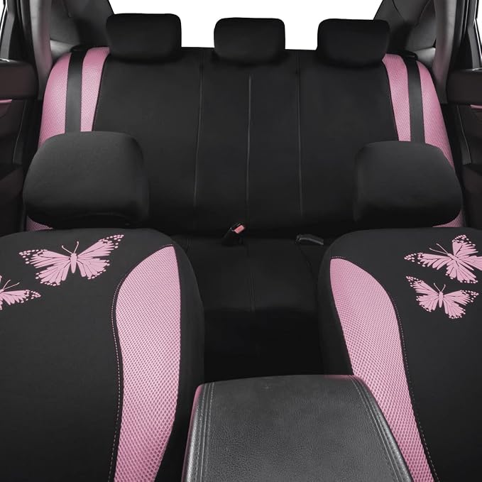 Universal Seat Covers — Full Set — Pink / Black