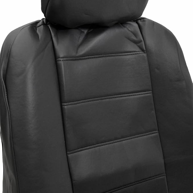 Faux Leather Car Seat Covers — Front Seat — Black