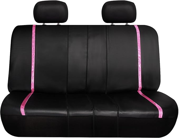 Universal Faux Leather Seat Covers — Full Set — Pink