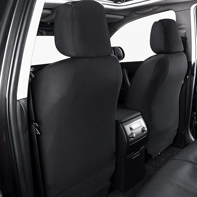Faux Leather Car Seat Covers — Front Seat — Black