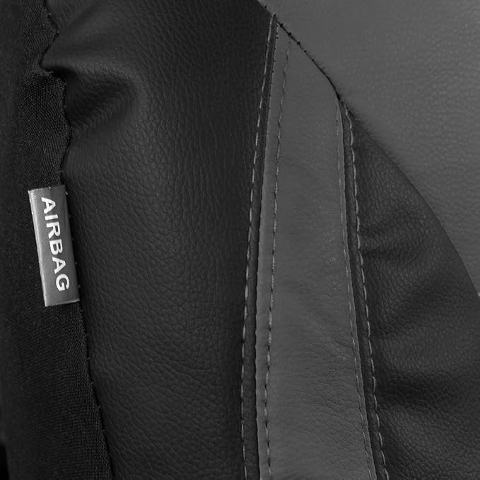 Faux Leather Car Seat Covers — Front Seat — Gray