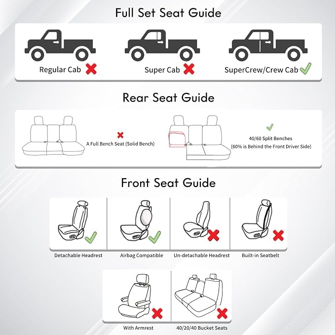 Seat Covers for Multiple Vehicles — Full Set — Coffee