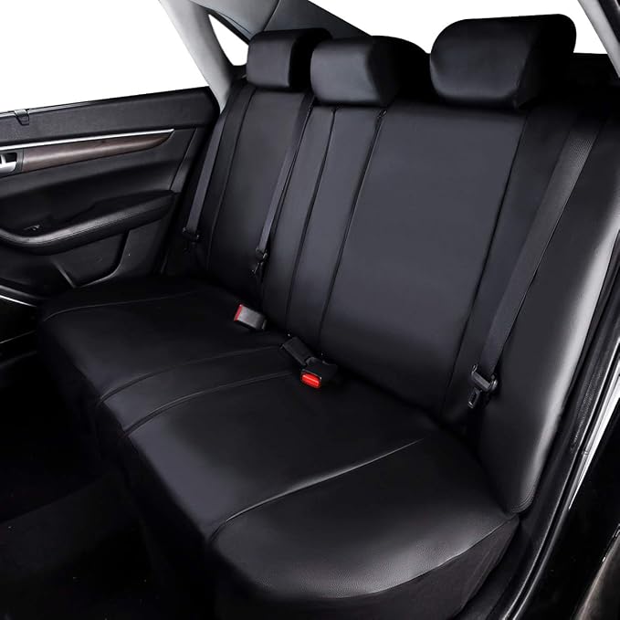 Faux Leather Car Seat Covers — Full Set — Black