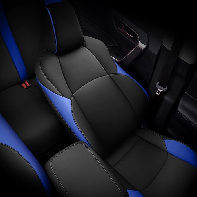 Faux Leather Seat Covers for Toyota C-HR — Full Set — Black / Blue