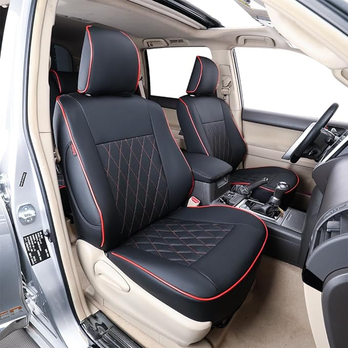 Faux Leather Seat Covers for Toyota 4Runner — Full Set — Black / Red
