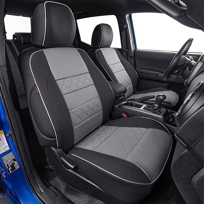 Faux Leather Seat Covers for Chevrolet Silverado — Black / Gray