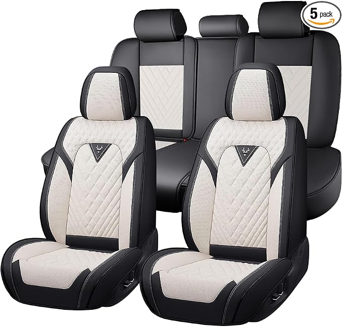 Seat Covers for Toyota Sienna — Full Set — Cream / White