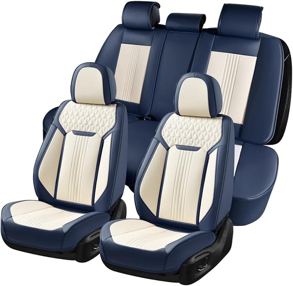 Universal Seat Covers — Full Set — Blue / White