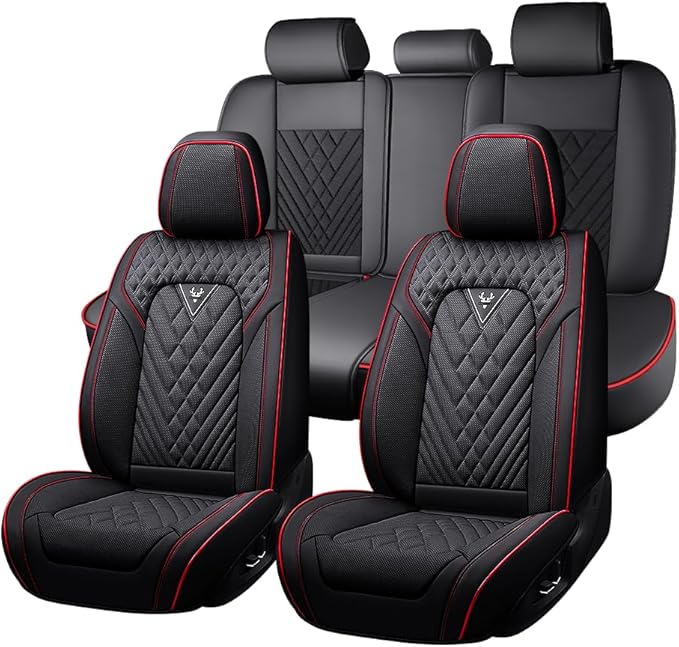 Seat Covers for Toyota Camry — Full Set — Black / Red
