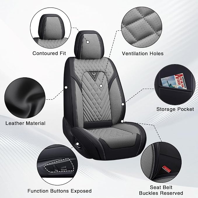 Seat Covers for Toyota Corolla — Front Seat — Black / Gray