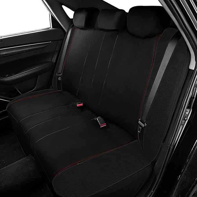 Universal Seat Covers — Full Set — Red / Black