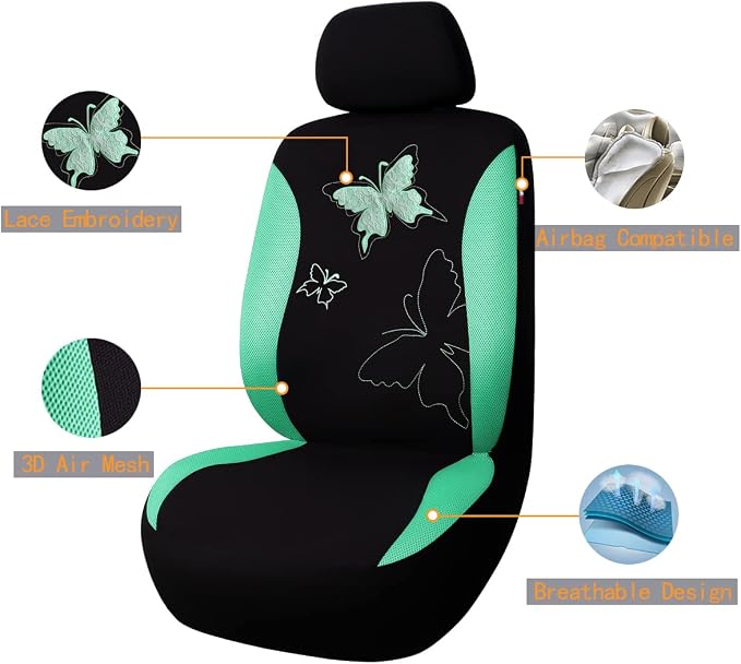 Universal Seat Covers — Full Set — Green