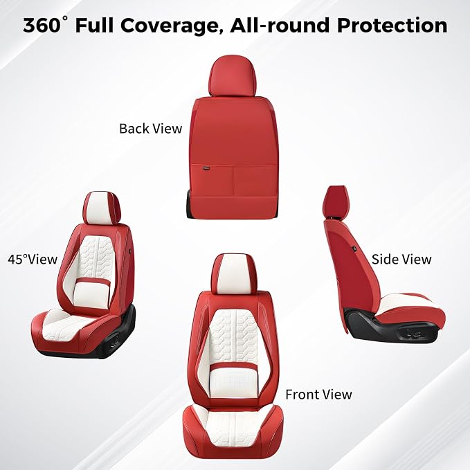 Universal Seat Covers — Front Seat — Red / White