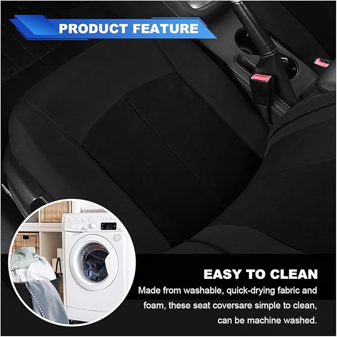 Universal Seat Covers — Front Seat — Black