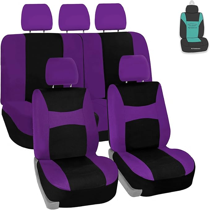 Universal Fabric Seat Covers — Full Set — Purple