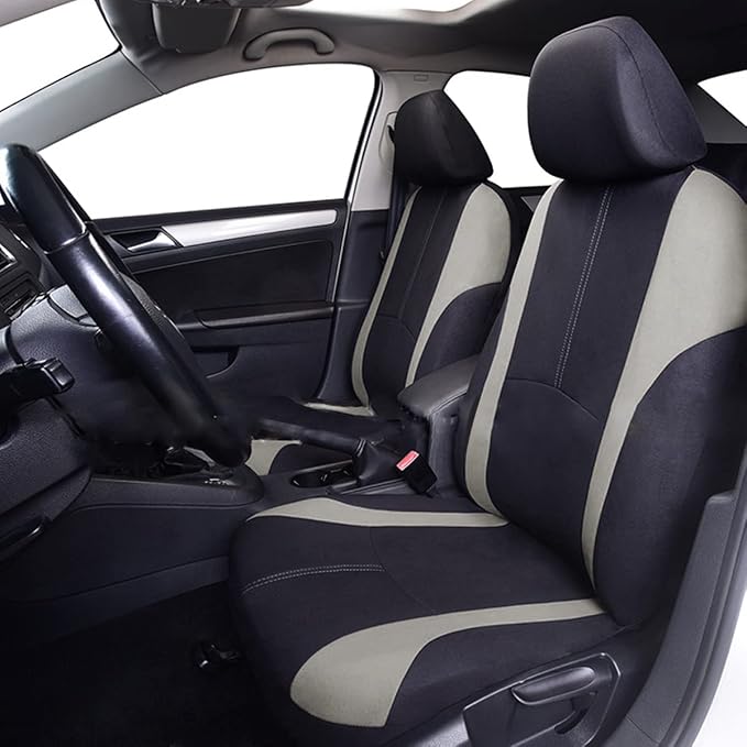 Universal Fabric Seat Covers — Full Set — Gray