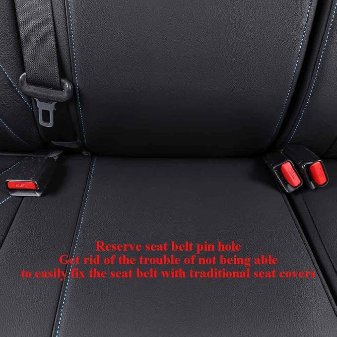 Faux Leather Seat Covers for Toyota Tacoma — Full Set — Black / Blue