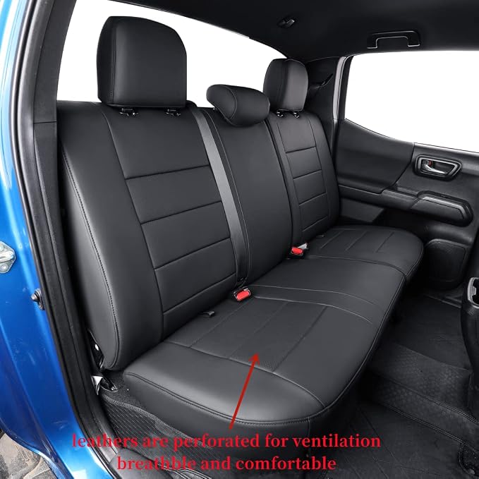 Faux Leather Seat Covers for Toyota Tacoma — Full Set — Black