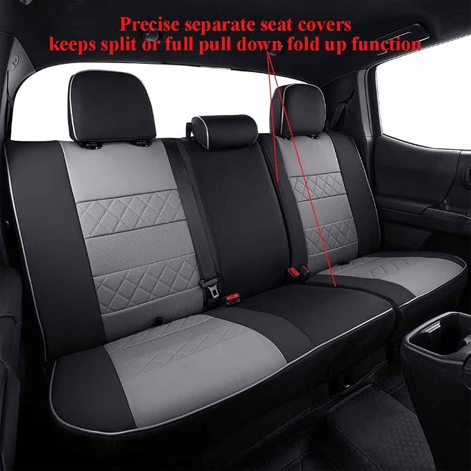 Faux Leather Seat Covers for Chevrolet Silverado — Full Set — Black / Gray