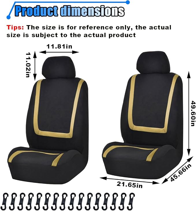 Universal Seat Covers — Front Seat — Black / Beige