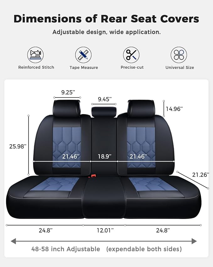 Universal Seat Covers — Black / Blue
