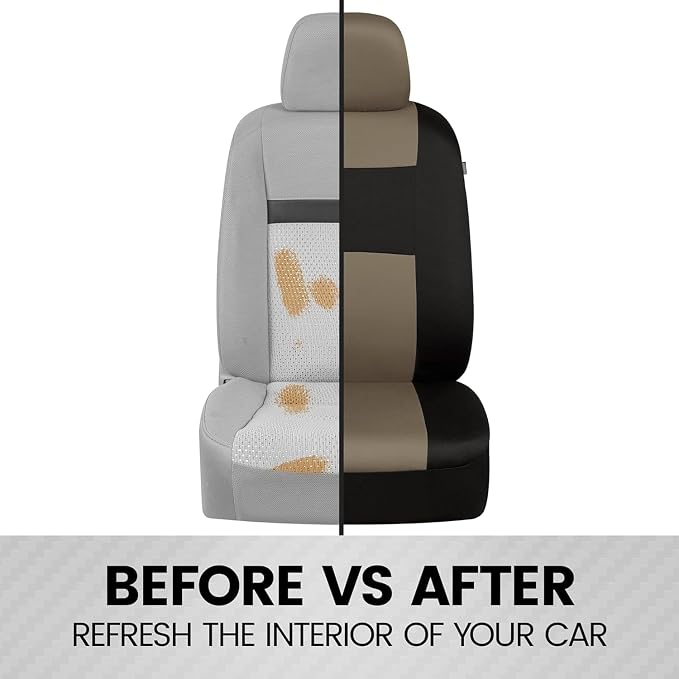 Universal Seat Covers — Front Seat — Beige / Black
