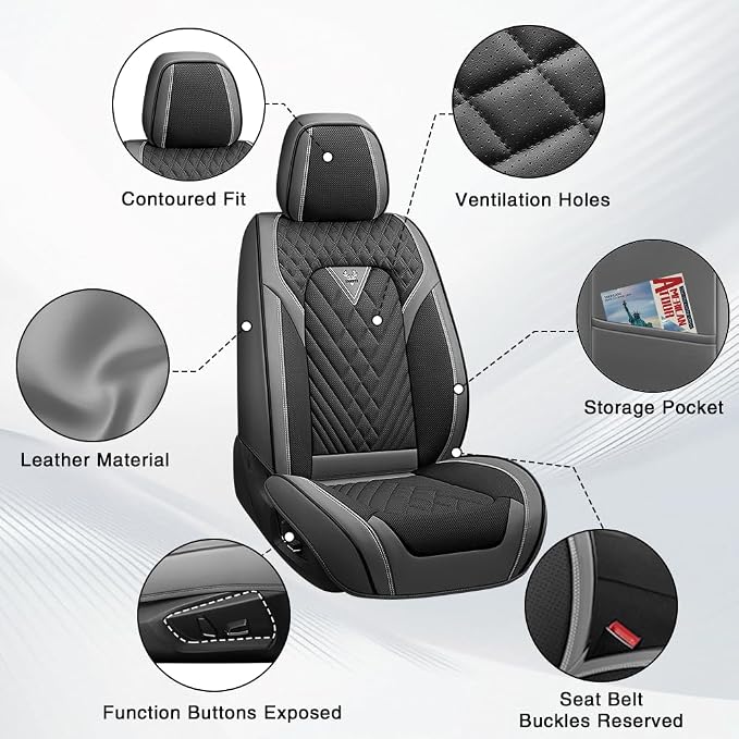 Seat Covers for Toyota Crown — Full Set — Gray / Black