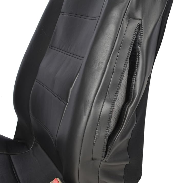 Faux Leather Car Seat Covers — Front Seat — Black
