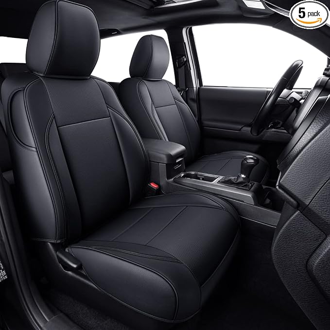 Faux Leather Seat Covers for Toyota Tacoma — Black