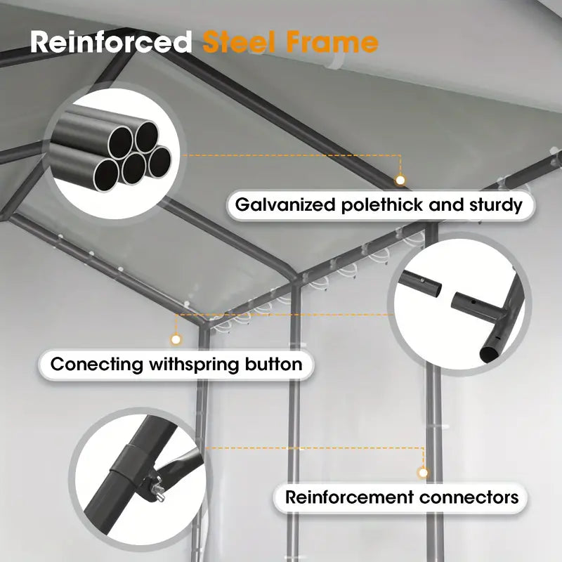 Upgraded Portable Carport with 4 Roll-up Doors