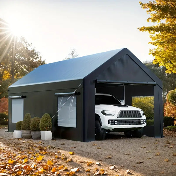 12'x20' Heavy-Duty Carport, Waterproof UV-Resistant Portable Garage Canopy