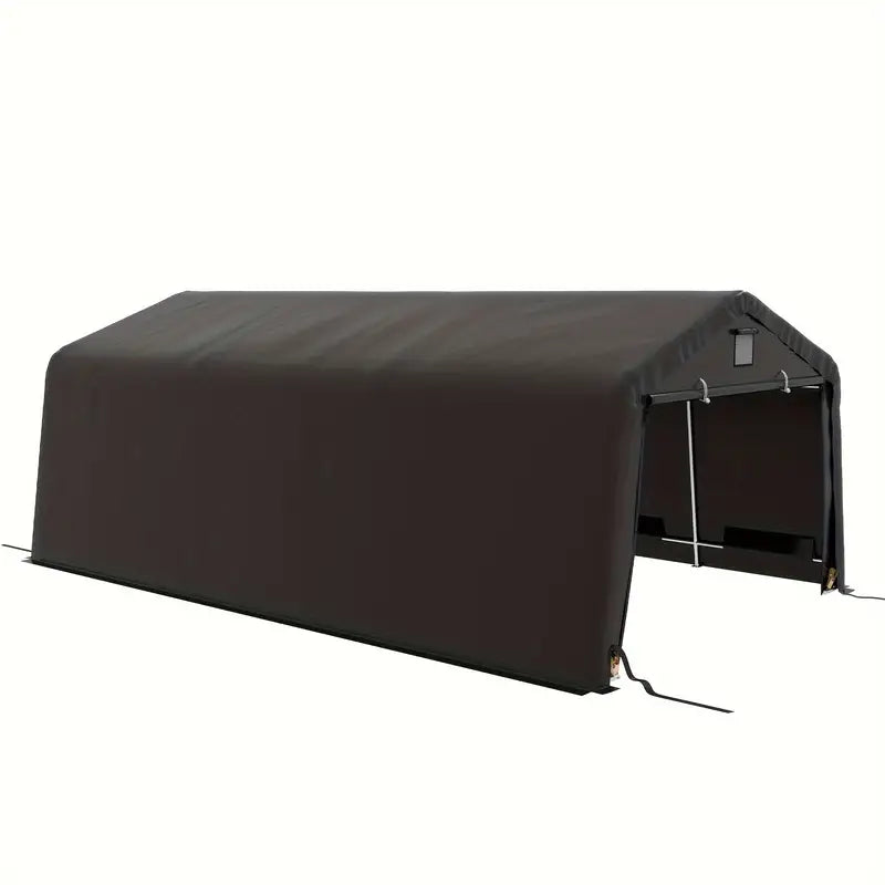 Outsunny 12' X 20' Heavy Duty Carport, Portable Garage Canopy Tent With 2 Ventilation Windows And Large Door